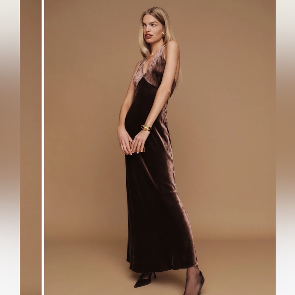 Reformation Danielle Velvet Dress NWT - Picture 2 of 6